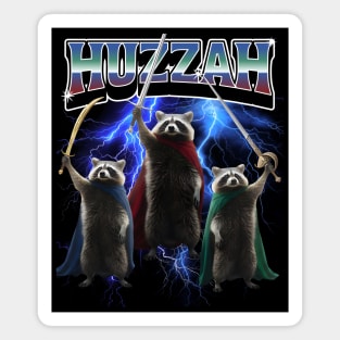 Huzzah Raccoons Bootleg Knights with Swords design Magnet